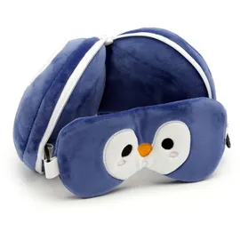 Puckator Relaxeazzz Plüsch Pinguin Reisekissen 14 x 27 x 6 cm Blau