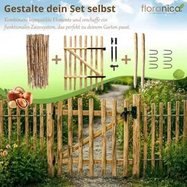 Floranica Staketenzaun 1,0 x 1,0 m imprägnitert braun