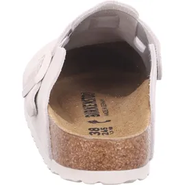 Birkenstock Boston Suede Holzschuhe Antique White 40