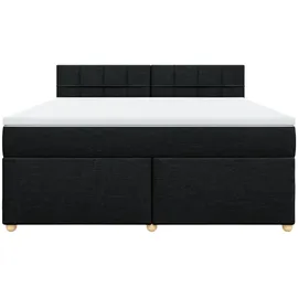 vidaXL Boxspringbett mit Matratze Schwarz 180x200 cm Stoff