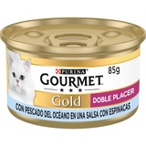 Purina Gourmet Gold Double Vergnügen, Nassfutter für Katzen, Meeresfische, 24 Dosen à 85 g