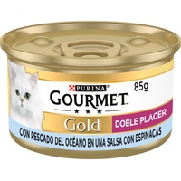 Purina Gourmet Gold Double Vergnügen, Nassfutter für Katzen, Meeresfische, 24 Dosen à 85 g