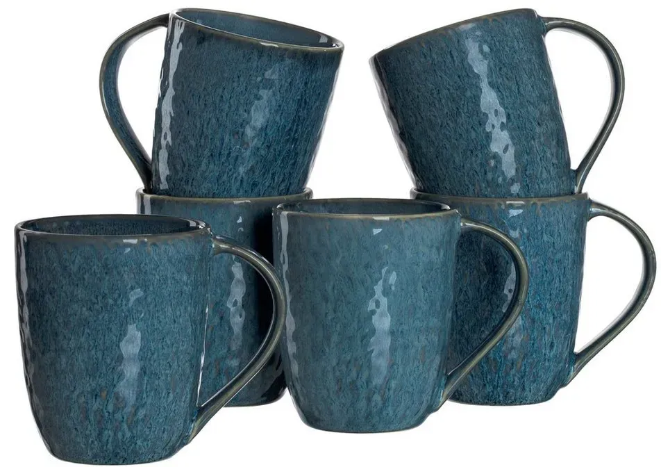 Preisvergleich Produktbild LEONARDO Tasse Matera, Keramik, 6 Teller, Set, Spülmaschinengeeignet, Mikrowellengeeignet blau