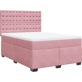 vidaXL Boxspringbett 140 x 200 cm Rosa
