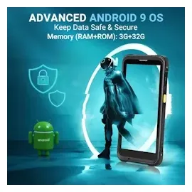 Tera Android Barcode Scanner mit Ladestation 5.5" Tragbarer Handheld Mobile Computer PDA mit 1D 2D QR Scanner Android 9 Zebra SE4710 NFC Wi-Fi GPS BT HD-Display für Logistik P166