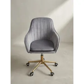 KADIMA DESIGN Schalenstuhl Sandra Samtstoff grau