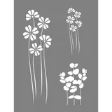 Rayher Dekor-Schablone Flower Mix grau