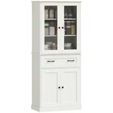 Homcom Küchenschrank Hochschrank mit Acrylglastüren 0 x 0 x 0 Weiß