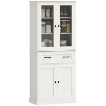 Homcom Küchenschrank Hochschrank mit Acrylglastüren 0 x 0 x 0 Weiß