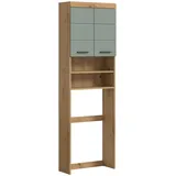 xonox.home Waschmaschinenschrank Scout 63 x 191 x 24 cm Salbeigrün/Braun
