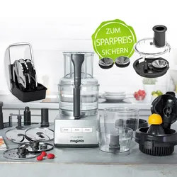 Magimix Küchenmaschine CS 5200XL Chrom Matt, Kreative Küchen-Set & Spiral-Expert...