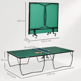 sportnow Tischtennisplatte Klappbar Grün