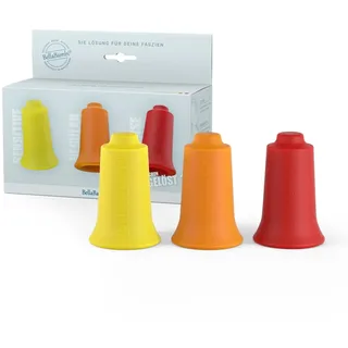 BellaBambi 3er Set BellaBambi® original Schröpfgläser | 3 Intensitäten für Massage Beauty Wellness & bei Muskelverspannung | Ideal als Faszien-Massage & Trigger-Punkte | Ganzkörper geeignet | Gelb, Orange, Rot