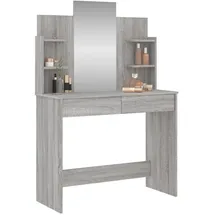 vidaXL Schminktisch, mit Spiegel Grau Sonoma 96x39x142 cm