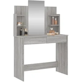vidaXL Schminktisch, mit Spiegel Grau Sonoma 96x39x142 cm