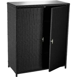 TecTake GmbH Rattan Gartenschrank Monza, Aluminiumgestell, 4 Fächer