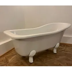 Casa Padrino Jugendstil Badewanne Weiß / Weiß 170 cm - Freistehende Retro Stil Badewanne