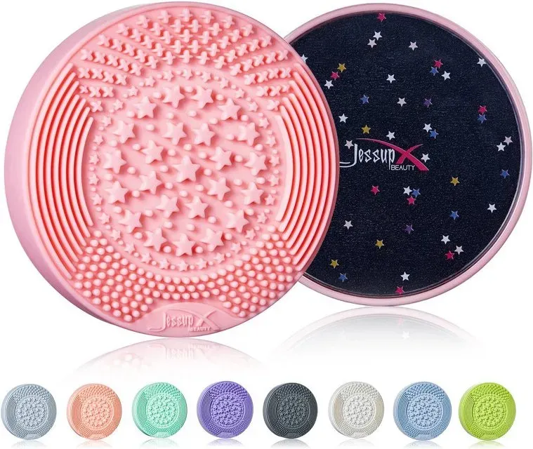 Jessup Make-up-Pinsel-Reinigungsmatte mit Farbentferner-Schwamm und 2...