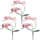 Comebachome Fake Orchidee, 3pcs 18 -Zoll -Künstliche Orchideenzweig, realistische Phalaenopsis -Blumen, Faux Orchidee für Hochzeitsartikelhäuser Dékor (Hellrosa)