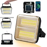 WINNIW LED Arbeitsstrahler Wiederaufladbare 100W, 9600mAh Tragbares Wasserdichter Baustrahler Akku USB Floodlight mit 4 Modi Campingleuchten für Garten, Angeln, Camping, Wartung, Notfall