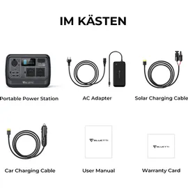 Bluetti PS54 700W Tragbarer Stromerzeuger, 537 Wh LiFePO4 Batterie mit 2 AC-Ausgängen, Tragbare Elektrostation PS54.700W/537WH für Camping. Reisen, dunkelgrau|dunkelgrau No Size
