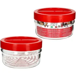 2x ORTES Vorratsglas 1,5L Glas mit Kunststoffdeckel Gitter Aufbewahren Einlegen