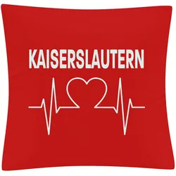 multifanshop Kissenbezug - Kaiserslautern - Herzschlag - Druck weiß - Kissen