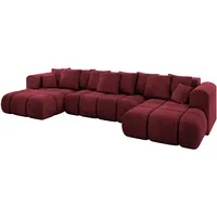 altdecor Wohnlandschaft, CLOUD-U-v1 405x185x90 bordeaux Velours