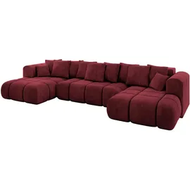 altdecor Wohnlandschaft, CLOUD-U-v1 405x185x90 bordeaux Velours