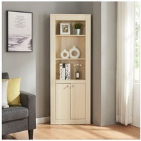 en.casa Eckschrank »Eura« Eckregal 170x62x30cm Eiche beige