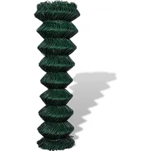 vidaXL Maschendrahtzaun Stahl 1,5x25 m Grün - vidaXL