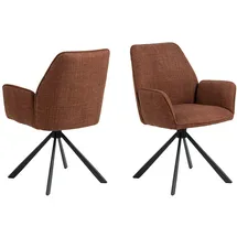 VCM 2er Set Actona Stuhl Glenda Stoff Orange Terrakotta