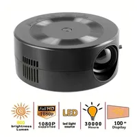 Gontence Mini-Videoprojektor, tragbarer 1080P-Projektor, Outdoor-Projektor Portabler Projektor (1920 x 1080 px, kompatibel mit USB/Android-Telefon, Mini-TV für Zuhause/Camping/Party) schwarz