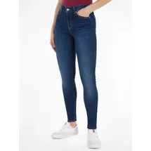 Tommy Hilfiger skinny fit Jeans mit Label-Stitching Modell 'NORA', Dunkelblau, 28/32