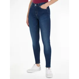 Tommy Hilfiger skinny fit Jeans mit Label-Stitching Modell 'NORA', Dunkelblau, 28/32