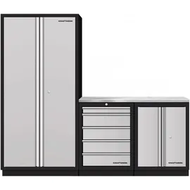 Kraftwerk Mobilio 3er Kombi Hochschrank 2 Edelstahl