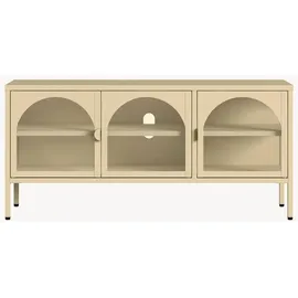 [en.casa] Vitrinen-Sideboard Klippestad 118 x 35 x 55 cm Kamelfarben