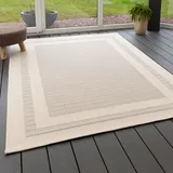 Steffensmeier In- und Outdoor Teppich Bergen Küche Balkon Garten Flur, wasserfest, Kunststoff, Bordüre Grau, Größe: 240x330 cm