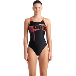 Arena Badeanzug Wake Swim Pro Back Schwarz-Kalypso Koralle DE 42 / FR 44