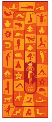 Yogamatte ffcr Kinder 150 x 60 cm, bunt, 5 mm Schaumstoff, rutschfest - Megaform PedaYoga - 36 Yoga-Positionen, ab 3 Jahren