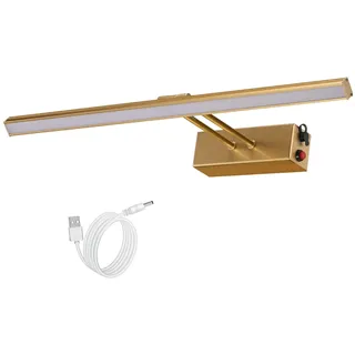 VIGMOJ Bilderleuchte LED Wandleuchte, 17" Vollmetall Wiederaufladbare Beleuchtung, Kabellos LED Bildleuchte für Dartscheibe,Spiegelanstrich, Rahmen, Kunstwerk, Spiegel,5500K