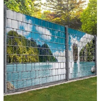 MyMaxxi Infinity Zaunsichtschutz - Ausblick auf Felsen im Meer - Sichtschutzstreifen für Doppelstabmattenzaun - Windschutz Sonnenschutz Blickdicht - Sichtschutz Garten - Teil2-500x180cm