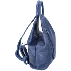 The Skandinavian Brand Damen Leder Rucksack Blau