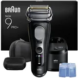 Braun Series 9 PRO+ Elektrorasierer Herren, 5+1 Ultradünne Präzisionsklingen, Pro-SensoAdapt, Rasierapparat mit 60 Min. Akku, 6-in-1 SmartCare Center, Nass- und Trockenrasierer – 9690cce, Schwarz