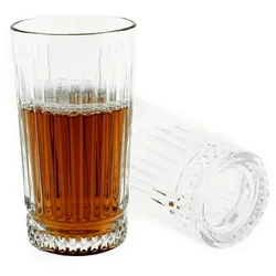 Almina Elisa 6 Tlg. Trinkgläser-Set Longdrinkgläser mit Riffle Design 300 ml