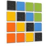 platino24 Akustikplatte 16 Elemente 3D-Set Colore Quadrat 27,5 x 27,5 cm Multicolore orange