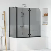 vidaXL Bad-Duschschirm Schwarz 120 x 68 x 130 cm