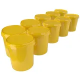 FixedByU Eimer mit Deckel 16 Liter Gelb 10 St.