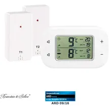 Rosenstein & Söhne Digitales Kühl- & Gefrierschrank-Thermometer 2 Funk-Sensoren weiß