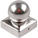 Baumarktplus Pfostenkappe Edelstahl 71 mm Kugel Abdeckkappe für Pfosten 7 x 7 cm